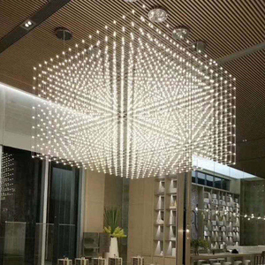 Lámpara Colgante Personalizada No Estándar para Interiores, Lámpara de Techo Tipo Cubo Estrella para Salón de Banquetes, Vestíbulo de <span class=keywords><strong>Hotel</strong></span>, Bodas, Grandes Proyectos - Product Image 2
