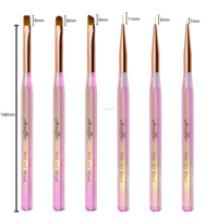 Pinceaux à ongles professionnels/DIY multifonctionnels Arsiffer en nylon avec manche en acrylique de qualité supérieure, vente chaude, logo personnalisé, pour gel UV