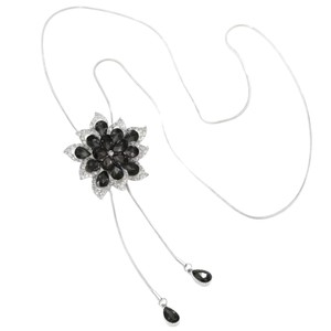 Flower Shape Stainless Steel Pendant Necklace For Women Korean Style Elegant Long Chain Autumn Winter Sweater Accessory - Product Image 5