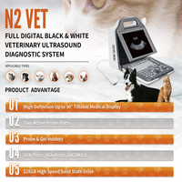 Mesin USG Veteriner Portabel Digital Penuh B/W Diagnostik Layar Dapat Dimiringkan 90 Derajat SSD 128GB untuk Kucing Anjing Kuda Sapi