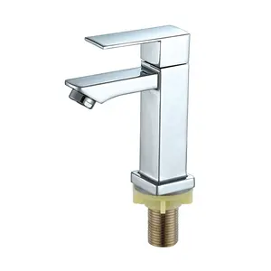 Deck Mounted Square Design Cold Water Wash Basin Faucet Bathroom Tap Modern Contemporary Hotel 3 Years Online Technical Support