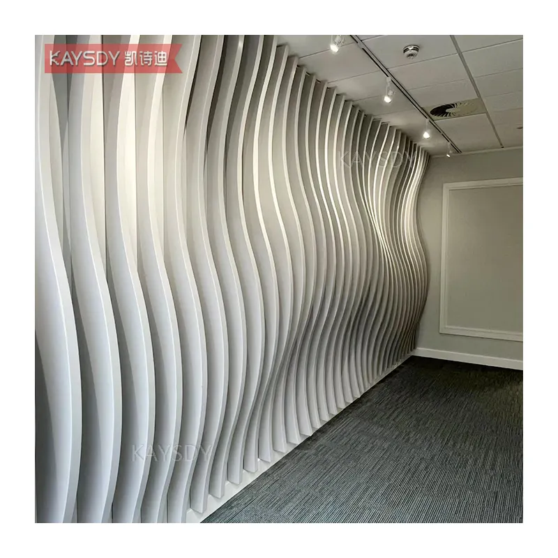 Painel de alumínio 3d para parede interior, painel canelado curva de parede com preço de fábrica