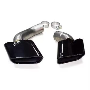 2014-2018 X5 F15 X6 F16 Tuyaux d'échappement en acier inoxydable, embout de <span class=keywords><strong>silencieux</strong></span> à bouche carrée, noir, pour échappement sport 28i 35i X5M - Product Image 1