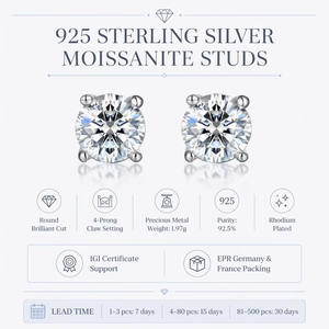 ต่างหูเงินแท้ 925 ประดับมอยส์ซาไนต์ทรงกลม ตัวเรือนแบบ 4 กรงเล็บ ดีไซน์เรียบง่าย เครื่องประดับคุณภาพสำหรับผู้หญิง เหมาะสำหรับเป็นของขวัญ - Product Image 5