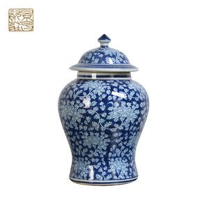 时尚家居装饰陶瓷姜罐蓝色白色 - Product Image 5