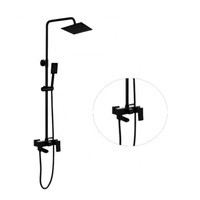 Ensemble de robinets de bain-douche à effet pluie chromés de style moderne Laiton de luxe et acier inoxydable Surface polie Motif de jet de pluie