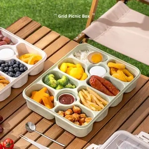 <span class=keywords><strong>NFS</strong></span> กล่องอุ่นอาหารไมโครเวฟ10ช่อง, กล่องใส่อาหารใช้กับเครื่องล้างจานปลอดภัยทำจากฟางข้าวสาลีสำหรับเก็บของในครัว - Product Image 1