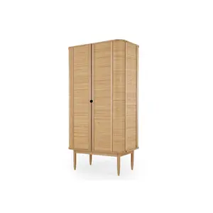 Armario de madera de doble capa Liana, muebles de dormitorio, armario de almacenamiento de álamo sólido