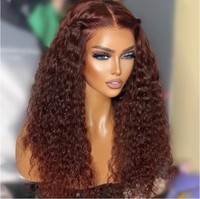 Spanische lockige farbige Perücken Burgund 99j Rotbraun 13x4 HD Lace Perücke Transparente Echthaar perücken Vor gezupfter Haaransatz