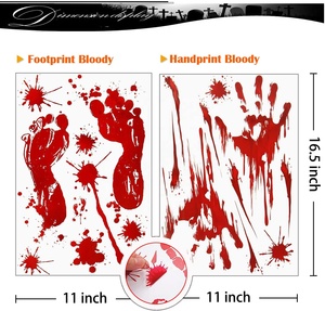Mantel de plástico desechable impermeable con estampado de manos con temática de <span class=keywords><strong>Horror</strong></span>, para decoración de fiestas y Halloween - Product Image 2
