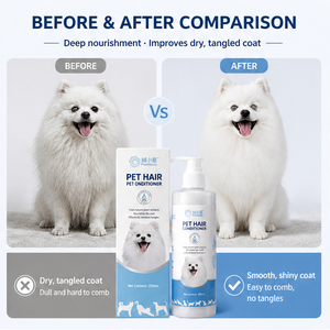 Après-shampoing pour animaux de compagnie en stock, formule naturelle sans alcool, nourrit et lisse le pelage, soin des poils pour chiens et chats - Product Image 1
