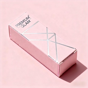 Emballage de tube à lèvres en <span class=keywords><strong>carton</strong></span> rose adorable avec logo personnalisé, estampage à chaud pliable, pour gloss à lèvres, parfum, mascara, boîte de rangement - Product Image 4