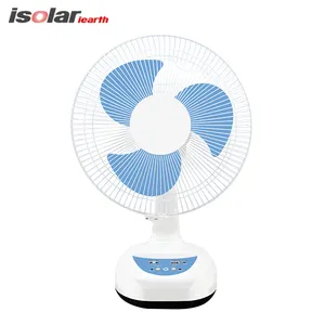 12 Inch 3 Blades Rechargeable Cooling Fan Solar Power Table Fan With Battery