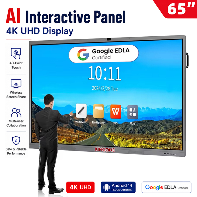 KINGONE 65 75 86 100 110 Inch Classroom Teaching Price Touch Screen Flat Panel Digital Smart White Board Interactive Whiteboard