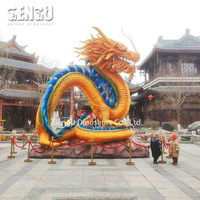 Sculpture personnalisée de tunnel en forme de dragon chinois, grandeur nature, pour exposition extérieure lors d'événements festifs