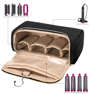Sac de maquillage étanche pour brosse de séchage, sac de rangement portable avec crochet de suspension pour accessoires de fer à friser - Product Image 2