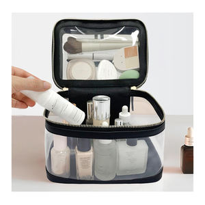 Kits de <span class=keywords><strong>neceser</strong></span> impermeables de PVC PU con logotipo personalizado de primera calidad, <span class=keywords><strong>Neceser</strong></span> de maquillaje de belleza de lujo para mujer, cosmético <span class=keywords><strong>transparente</strong></span> de viaje para niña rosa - Product Image 3