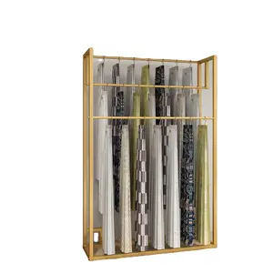 Custom Home Window Shower Curtains Fabric Display Rack Shop Retail Hanging Textile Silk Scarf Display Stand