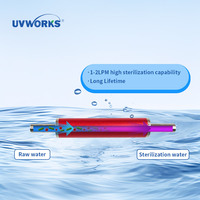 Stérilisateur d'eau UVWORKS à LED UVC en ligne avec coque métallique, résistant à la corrosion, réduction de 99,99 % des bactéries, pour petits équipements aquatiques