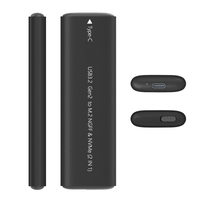 Carcasa Externa Portátil de Aluminio para SSD M.2 de Doble Protocolo NGFF PCIe NVMe con USB3.2 Tipo-C de 10 Gbps, Máximo 4 TB, Negro Plateado