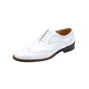 White Wedding Shoes for Men - Elegant Lace-Up Oxfords