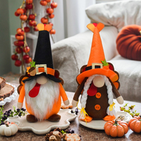 Attigny 2 pièces automne automne récolte fête cadeaux drôles plateau à plusieurs niveaux ornements Thanksgiving décorations de table gnomes dinde en peluche