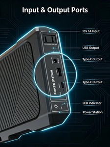 Centrale Électrique Portable LiFePO4 MPPT Onde Sinusoïdale Pure pour Pêche, UPS, Power Bank Mince, Extérieur, Bureau, 76.8Wh, Sortie AC/DC 110V/220V 100W - Product Image 4