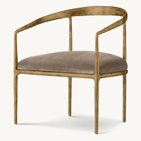 Chaise de salle à manger de couleur laiton de luxe au design forgé décoration de salon fauteuil inclinable meubles de salle à manger