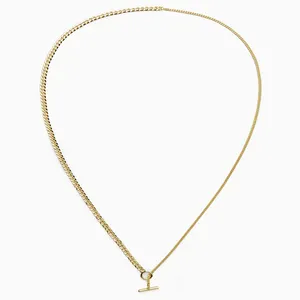 Material de latón de alta calidad chapado en oro de 18 quilates hermosos gargantillas collares cadena de oro simple para niñas