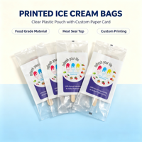 Sachets en plastique transparent de qualité alimentaire, imprimés par gravure personnalisée, thermoscellables, enduits de PVA, pour crème glacée, gelée, lait et sushi