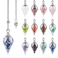Vente en gros de copeaux d'améthyste naturelle en bouteille de verre, pierre de guérison en cristal, pendentif de méditation yoga pour cadeau DIY