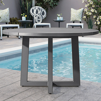 Table de salle à manger ronde en aluminium moderne pour l'extérieur, résistante à la rouille, 4 places, pour patio et banquets