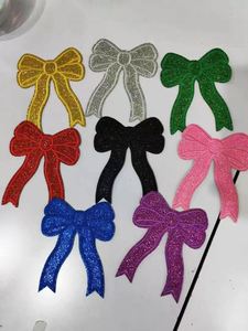 Nouvelle Patch Brodé Écologique Thermocollant 4 pouces / 4,7 pouces avec Nœud Scintillant Coloré pour Décoration de Chapeaux et Sweats à Capuche - Product Image 2