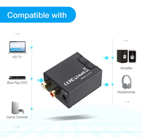 Digital-zu-Analog-Audio-Konverter 192kHz SPDIF Optisch Koaxial zu 3,5mm RCA Toslink Glasfaser für Gaming-Verstärker TV PC PS5 Heimkino
