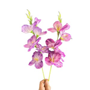 Fleur artificielle de gladiole Junheyuan, branche unique, fleurs en soie pour la décoration de la maison et des mariages - Product Image 5