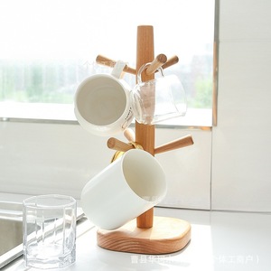 Support à tasses en bois en forme de branche, égouttoir de bureau, organisateur de rangement suspendu pour usage domestique - Product Image 2