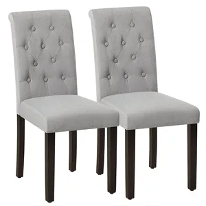 SONGMICS Upholstered Parsons Chairs Armless High Back Fabric Dining Room Chairs