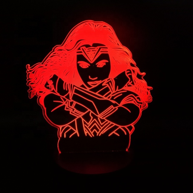 Anime Character 3D LED Night Light with 7 Colors Touch Remote Control Modern Style Desk Lamp Children's Room Decor Living Room