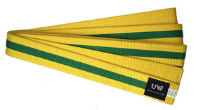 Sabuk Bela Diri Kustom Warna Kuning dan Hijau/Sabuk Taekwondo/Sabuk Bergaris Warna - Product Image 6