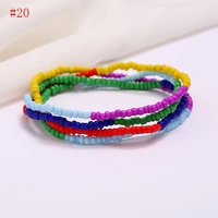 G441 80cm 40 couleurs perles de taille africaines chaînes de ventre bijoux de corps style bohème élastique coloré perles de riz chaîne de taille