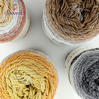 Fil de Soie Argenté Brillant en Gros, Fil de Coton Creux, Fil à Gâteau au Crochet pour Tricot Manuel
