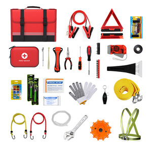 Kit de Herramientas de Emergencia para Auto, Tela Oxford Roja, 35.2x24x12.2cm, Tamaño Personalizable para Uso en Vehículos - Product Image 1