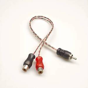 Factory wholesale <b>car</b> audio signal Y-splitter 1-to-2 male-to-female copper RCA cable transparent color - Product Image 2