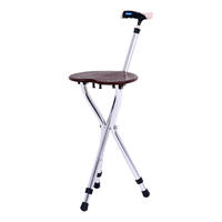 Canne pliante multifonctionnelle pour personnes âgées, en alliage d'aluminium médical, réglable, antidérapante, à quatre pieds, capacité de charge de 300 lb, pour l'extérieur