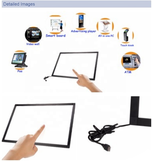 Aomihoo Digital Advertising Screen  21.5  Inch Frame Touch  Infrared Touch Screen With Glass Touch Frame