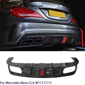 For CLA-Class W117 C117 Style Real Carbon Fiber Rear Diffuser 2013-2020 - Product Image 1