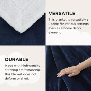 Đôi Lớp Siêu Mềm Flannel Sherpa Lông Cừu Em Bé Chăn Cho Ném Và Giường Chăn - Product Image 3