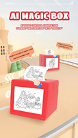Cadeau créatif pour enfants : machine à autocollants alimentée par la voix AI, mini imprimante thermique AI avec 6 modes artistiques, boîte de machine à autocollants personnalisée