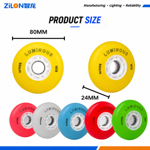 Ruote Lampeggianti ZILON 85A per <span class=keywords><strong>Pattini</strong></span> a Rotelle, Ruote Professionali per <span class=keywords><strong>Pattini</strong></span> in Linea da Velocità 110mm 80mm 76mm 72mm 70mm - Product Image 4