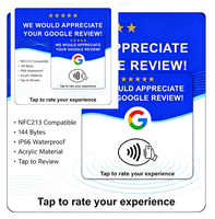 Carte de visite Google Review NFC et QR Code double fonction, étanche, en acrylique, pour restaurants, hôtels, cafés, vente en gros, prête à l'emploi